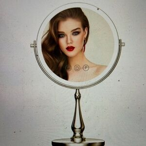 9" Large Lighted Makeup Mirror 1X/10X Magnifying Vanity Mirror Nickel 3 modes
